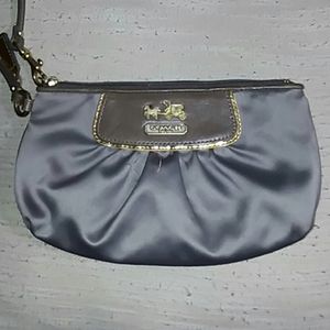 Amanda Satin Capacity Wristlet in Silver